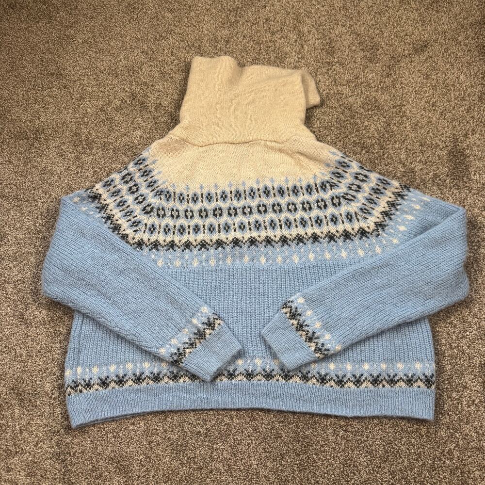 J.Crew Fair Isle Half-Zip Sweater Brushed Yarn Lash Knit Alpaca Wool Blend XL - Picture 3 of 16
